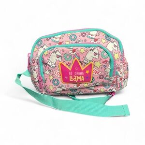 No Drama Llama Kids Crossbody Bag - Pink and Teal
